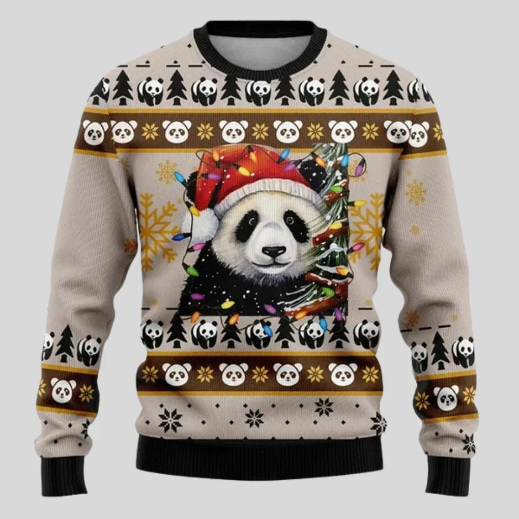 Crew Neck Sweater Festive Graphic Relaxed Fit Machine Washable