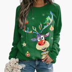 Crewneck Sweatshirt Reindeer Graphic Relaxed Fit