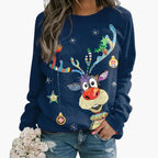 Crewneck Sweatshirt Reindeer Graphic Relaxed Fit