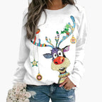Crewneck Sweatshirt Reindeer Graphic Relaxed Fit
