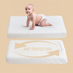 Crib Mattress Protector Waterproof & Noiseless Elastic Fitted Corners