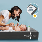 Crib Mattress Protector Waterproof & Noiseless Elastic Fitted Corners