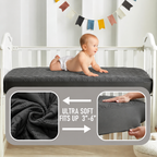 Crib Mattress Protector Waterproof & Noiseless Elastic Fitted Corners