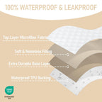Crib Mattress Protector Waterproof & Noiseless Elastic Fitted Corners