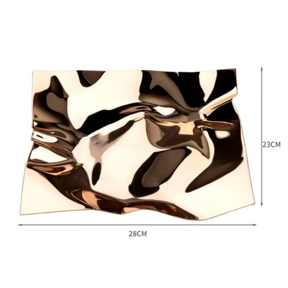 Crinkled Mirror-Finish Stainless Steel Jewelry & Trinket Tray
