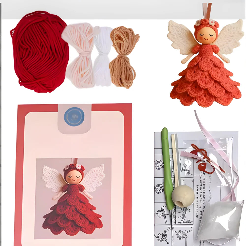 Crochet Kit Handmade Angel Ornaments Set of 5