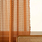 Crocheted Curtain Bohemian Openwork Light-Filtering Microfiber