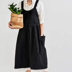Cross-Back 100% Cotton Apron With Pockets (Machine Washable)