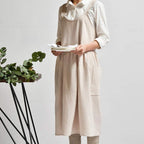 Cross-Back 100% Cotton Apron With Pockets (Machine Washable)