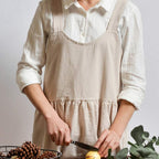 Cross-Back 100% Cotton Apron With Pockets (Machine Washable)