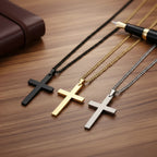 Cross Pendant Necklace Stainless Steel 23.62-Inch Chain