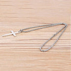 Cross Pendant Necklace Stainless Steel 23.62-Inch Chain
