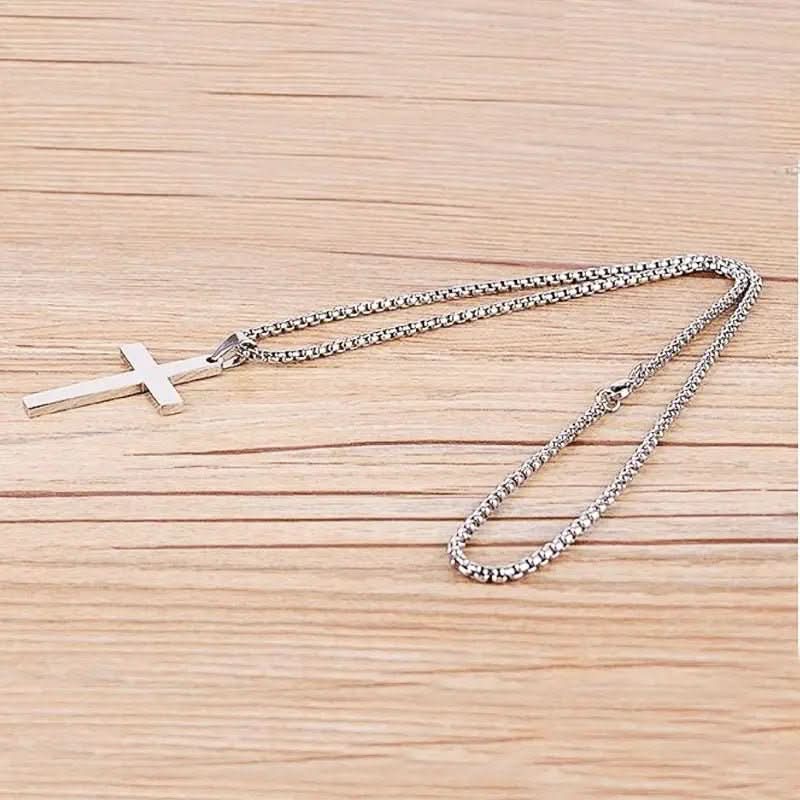 Cross Pendant Necklace Stainless Steel 23.62-Inch Chain