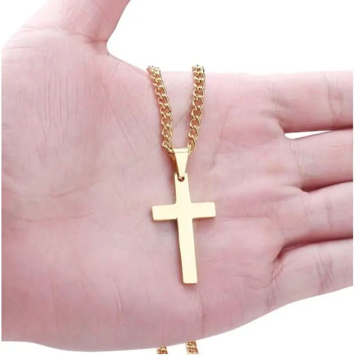 Cross Pendant Necklace Stainless Steel 23.62-Inch Chain