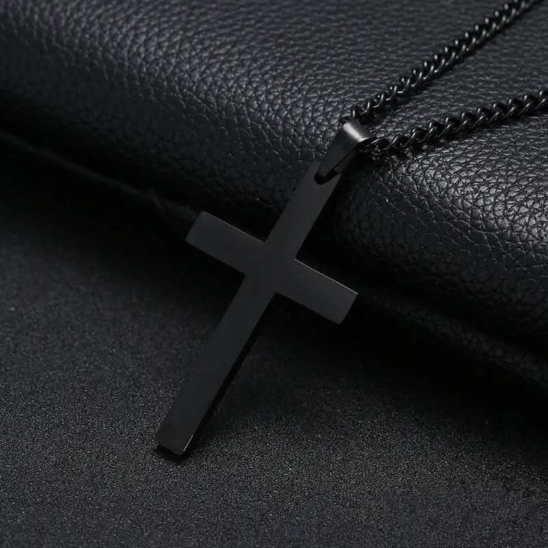 Cross Pendant Necklace Stainless Steel 23.62-Inch Chain
