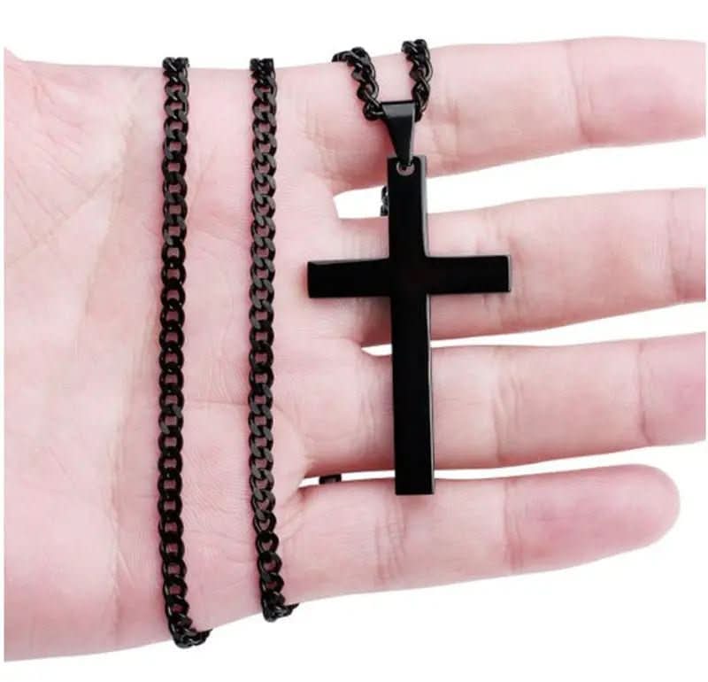 Cross Pendant Necklace Stainless Steel 23.62-Inch Chain