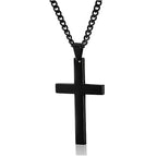 Cross Pendant Necklace Stainless Steel 23.62-Inch Chain