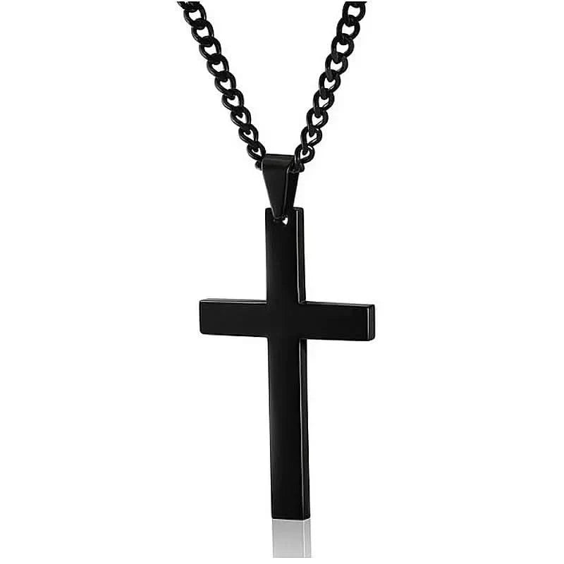 Cross Pendant Necklace Stainless Steel 23.62-Inch Chain
