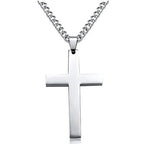 Cross Pendant Necklace Stainless Steel 23.62-Inch Chain