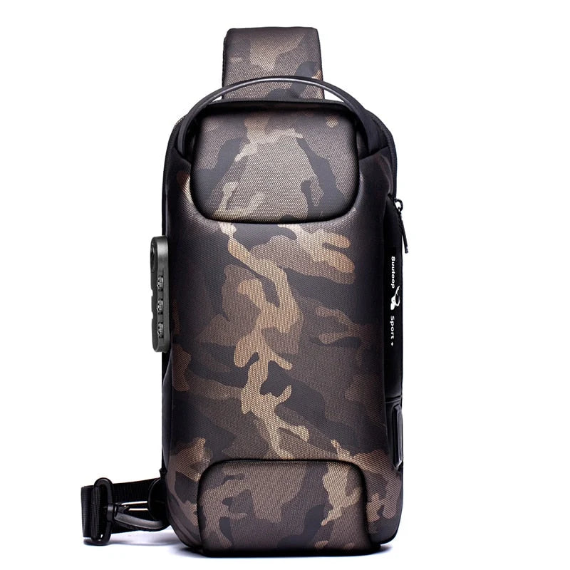 Crossbody Bag Anti-Theft Lock USB Charging Water-Resistant