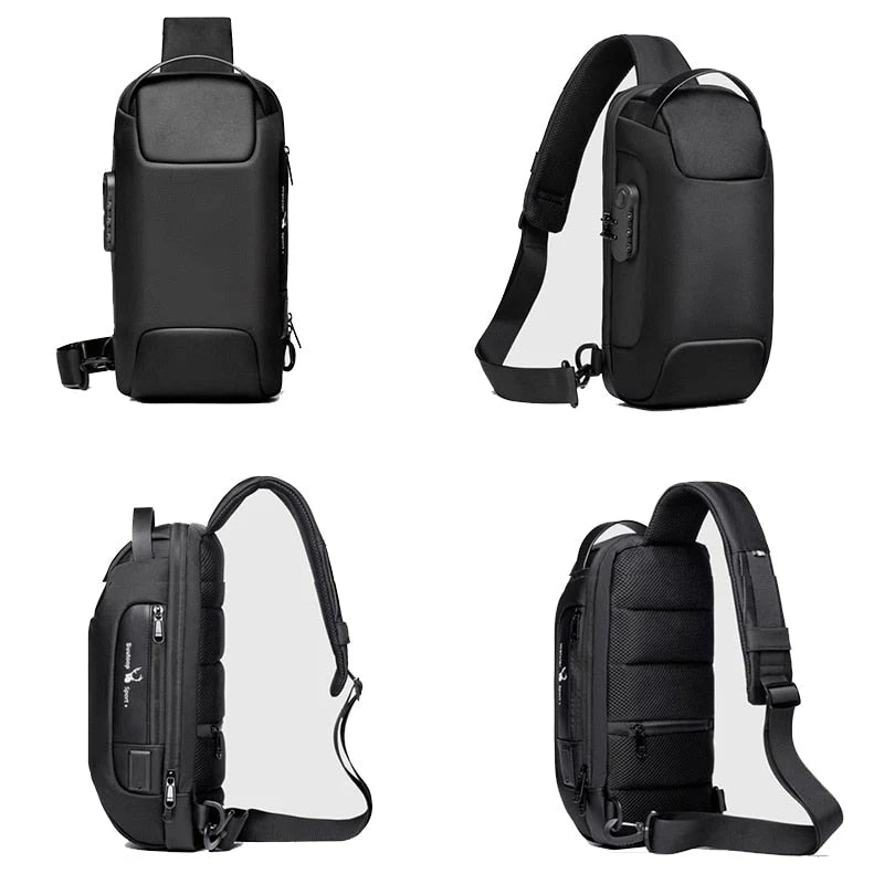 Crossbody Bag Anti-Theft Lock USB Charging Water-Resistant