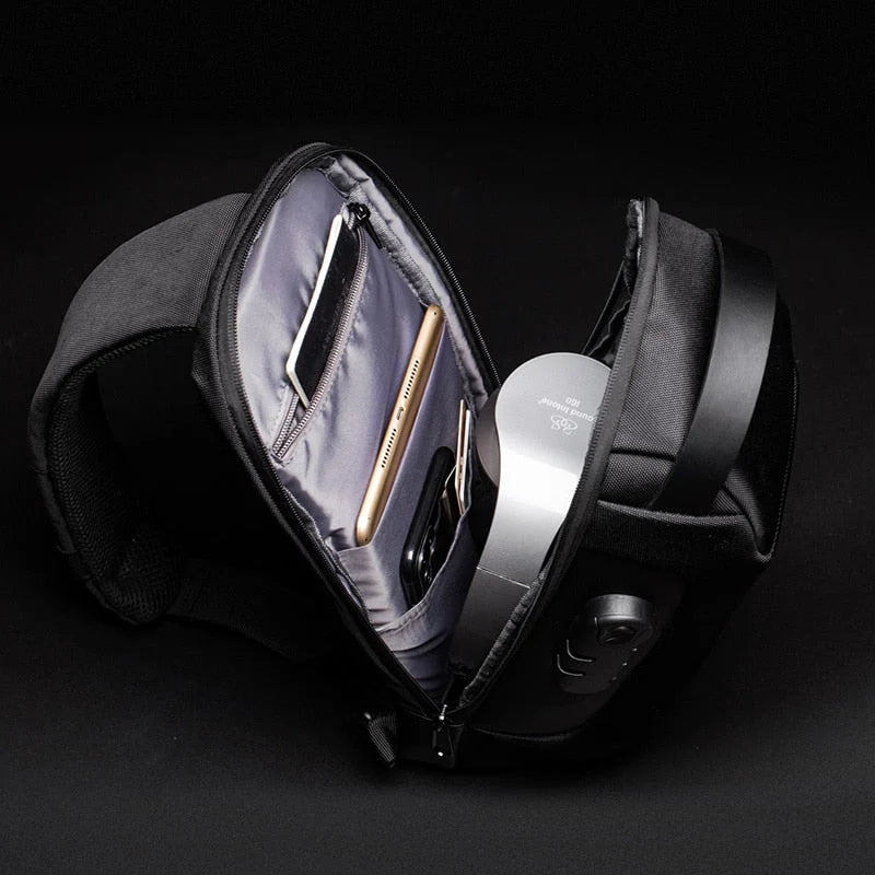 Crossbody Bag Anti-Theft Lock USB Charging Water-Resistant