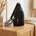 Crossbody Bag Compact Adjustable Strap Multiple Zippered Compartments