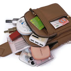 Crossbody Bag Compact Adjustable Strap Multiple Zippered Compartments