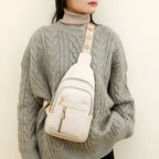Crossbody Bag Compact Adjustable Strap Multiple Zippered Compartments
