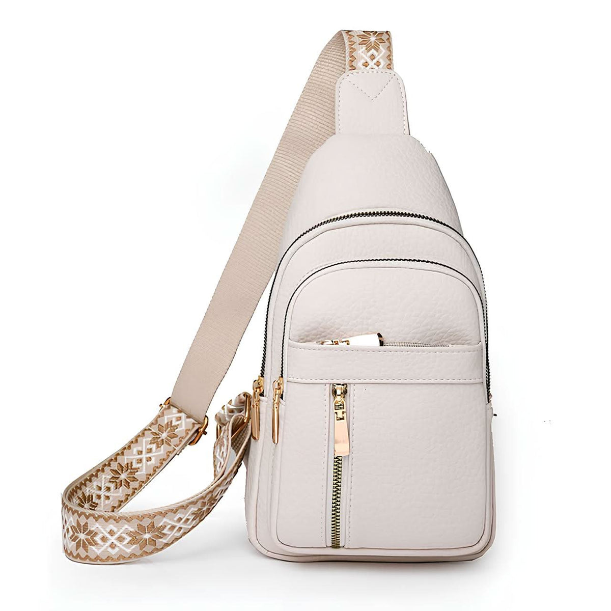 Crossbody Bag Compact Adjustable Strap Multiple Zippered Compartments