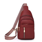 Crossbody Bag Compact Adjustable Strap Multiple Zippered Compartments