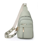 Crossbody Bag Compact Adjustable Strap Multiple Zippered Compartments