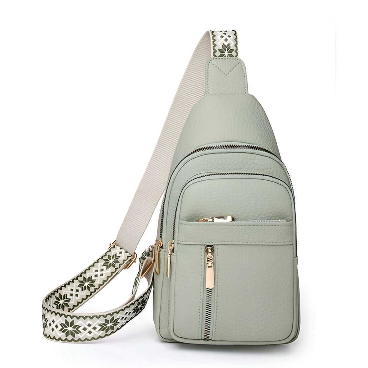 Crossbody Bag Compact Adjustable Strap Multiple Zippered Compartments