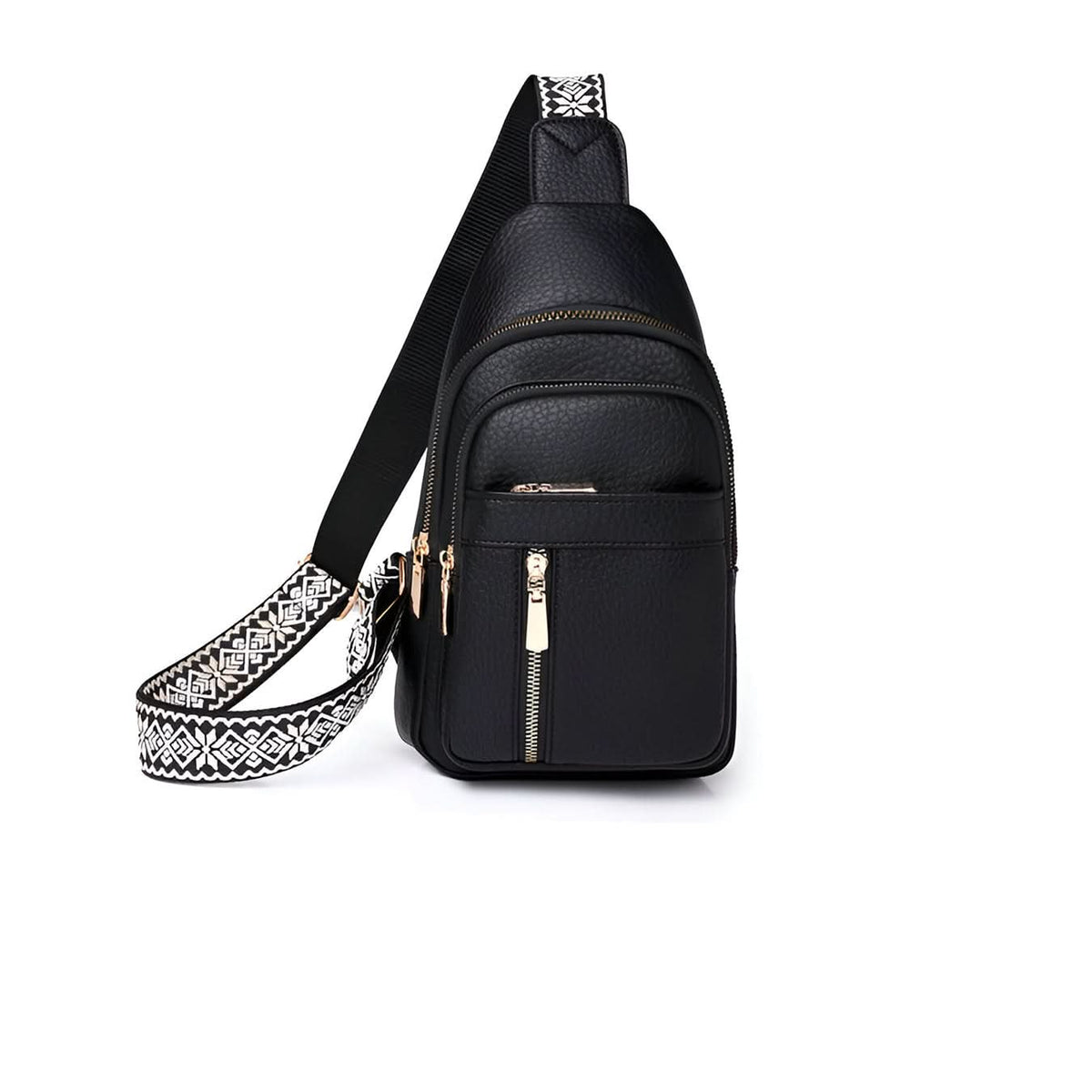 Crossbody Bag Compact Adjustable Strap Multiple Zippered Compartments
