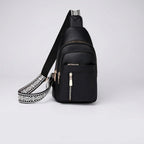 Crossbody Bag Compact Adjustable Strap Multiple Zippered Compartments