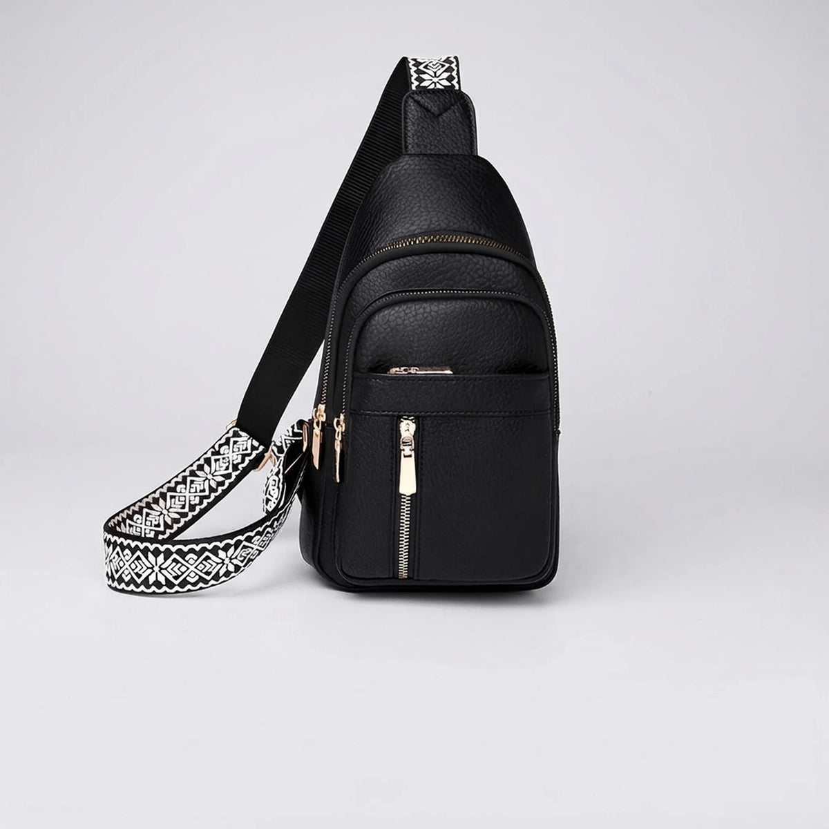 Crossbody Bag Compact Adjustable Strap Multiple Zippered Compartments
