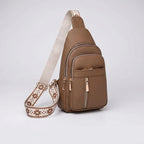 Crossbody Bag Compact Adjustable Strap Multiple Zippered Compartments