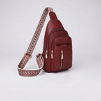 Crossbody Bag Compact Adjustable Strap Multiple Zippered Compartments