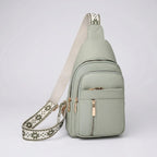 Crossbody Bag Compact Adjustable Strap Multiple Zippered Compartments