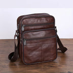 Crossbody Bag Cowhide Leather Multiple Compartments