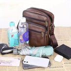Crossbody Bag Cowhide Leather Multiple Compartments