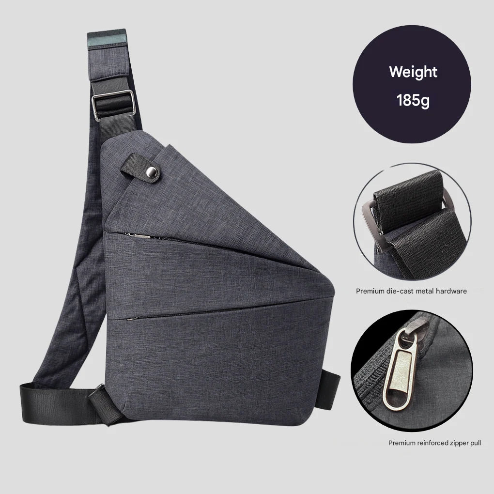 Crossbody Bag Cut-Resistant Strap RFID-Blocking Pocket Hidden Zippers