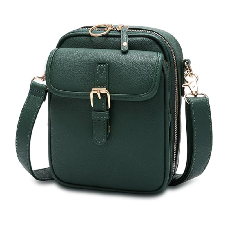Crossbody Bag Double Compartment Anti-Theft 10 Card Slots