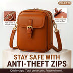 Crossbody Bag Double Compartment Anti-Theft 10 Card Slots
