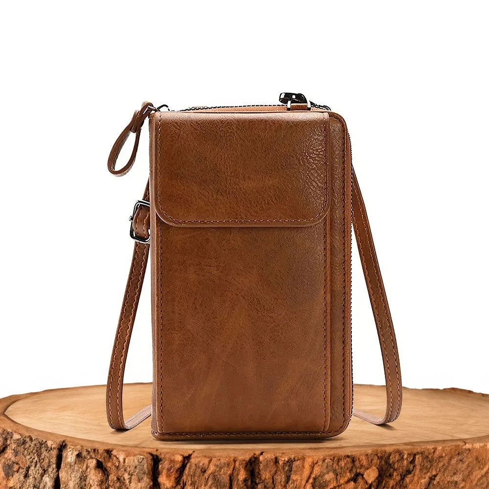 Crossbody Bag Full-Grain Leather Adjustable Detachable Strap