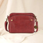 Crossbody Bag Full-Grain Leather Fits 10-In Tablet Adjustable Strap
