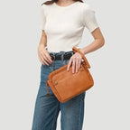 Crossbody Bag Full-Grain Leather Fits 10in Tablet