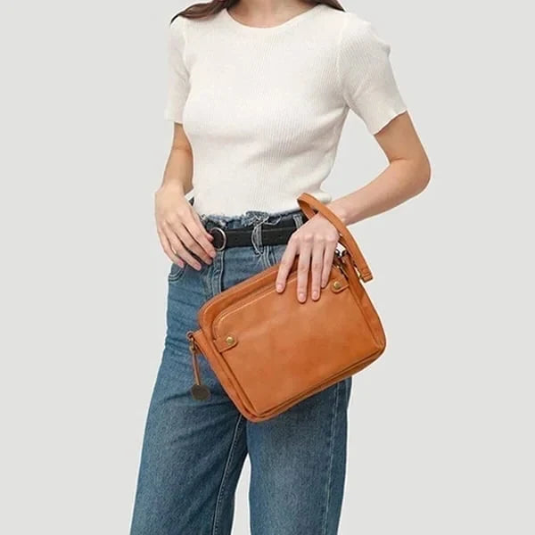 Crossbody Bag Full-Grain Leather Fits 10in Tablet