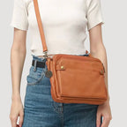 Crossbody Bag Full-Grain Leather Fits 10in Tablet