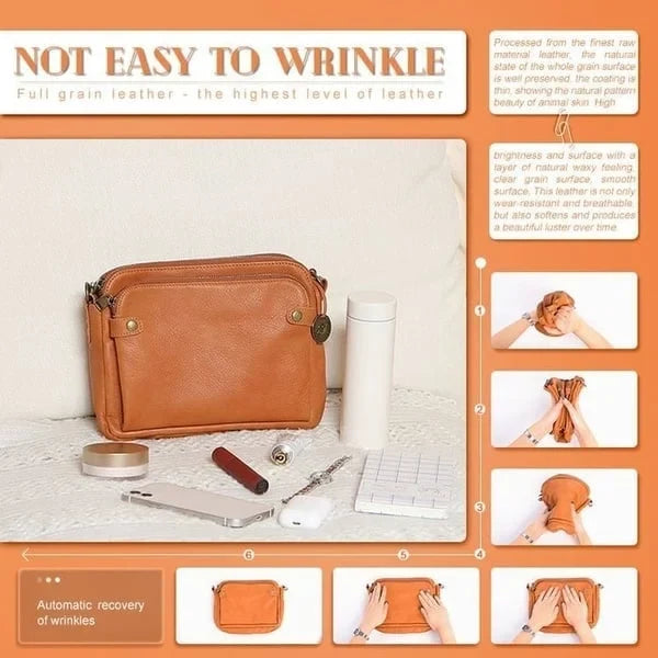 Crossbody Bag Full-Grain Leather Fits 10in Tablet